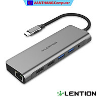 Hub USB C 10 trong 1 LENTION C69 HDMI, SD TF, Cổng mạng, PD, USB 3.0 và 2.0, Aux - Hàng chính hãng thumbnail