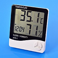 Máy đo nhiệt độ, độ ẩm có đồng hồ, báo thức htc-1, trang trí nhà cửa,văn phòng, bàn làm việc ( tặng kèm pin) SUNHA thumbnail