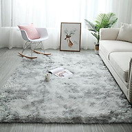 Thảm trải sàn phòng ngủ lông xù vằn màu Xám nhạt 160x100cm thumbnail