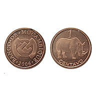 Đồng xu Cộng hòa Mozambique 1 centavo con tê giác thumbnail