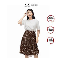Chân Váy Xòe Hoa Nhí K&K Fashion CV02-32 Tùng Váy Đắp Chéo Phối Nơ Eo Chất Liệu Chéo Gân thumbnail