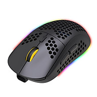 HXSJ T90 Three Mode Wireless Mouse BT 3.0 + 5.0 + 2.4G Wireless Charging Mouse RGB Lighting with Adjustable DPI Black thumbnail