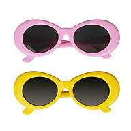 2pc Retro Kurt Cobain Glasses Clout Goggles Sunglasses Oval Bold Mod Thick Frame thumbnail
