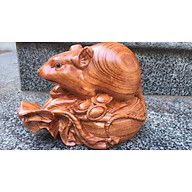 Tượng con chuột phong thủy bằng gỗ hương kt cao 20 15 12.5cm thumbnail