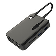 Hub chuyển đổi USB Type-C 9in1-1 - HDMI x 2, VGA x 1, LAN 1000Mbps x 1, PD thumbnail