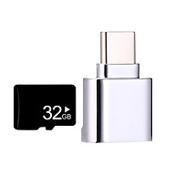 USB 3.1 Type-C to 32GB TF Card Reader OTG Adapter for Micro SD Card-Silver thumbnail