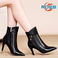 Boot thời trang nữ phối da vân cao cấp ROSATA RO26 7p gót nhọn - HÀNG VIỆT NAM - BKSTORE thumbnail