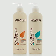 Cặp Dầu Gội + Xả Dưỡng Chất Tơ Tằm COLATIN Collagen & Keratin giúp tóc phục hồi hư tổn 500ml 1000ml thumbnail