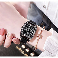 Đồng hồ thời trang nữ D41 dây lưới nam châm mặt vuông đính đá cực đẹp SC873 thumbnail