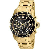 Invicta Men s 80064 Pro Diver Chronograph Charcoal Dial 18k Gold Ion-Plated Stainless Steel Watch thumbnail