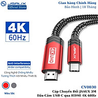 Cáp Chuyển Đổi Type C sang HDMI CV0030 JSAUX 4K 60Hz 3M Cho Tất Cả Thiết Bị Type C Macbook, Samsung, Oppo, Huawei...- Hàng chính hãng thumbnail