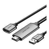 Cáp chuyển đổi USB 2.0 MHL Sang HDMI dùng kết nối điện thoại, máy tính bảng ra Màn Hình, Tivi, Máy Chiếu dây dài 1.5M màu Xám Ugreen UNW50291CM151 hàng chính hãng thumbnail