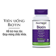 Viên uống mọc tóc Natrol Biotin Beauty 10000mcg Maximum Strength - Hộp 100 viên - Cải thiện hiệu quả tình trạng rụng tóc, gãy tóc, xơ rối tóc thumbnail