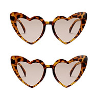 2Pcs set Lady Fashion Heart Shaped Sunglasses Retro Style Eyewear Streetwear thumbnail