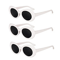 3 Packs Women Fashion White Sunglasses Clout Goggles Fancy Party Supplies thumbnail