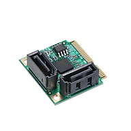 Mini PCI-E to 2 Ports SATA3 Adapter Card SATA3.0 Expansion Card Mini Size High Speed Transmission Wide Compatibility thumbnail