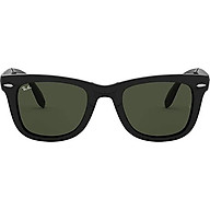 Ray-Ban RB4105 Wayfarer Folding Sunglasses, Black Green, 54 mm thumbnail
