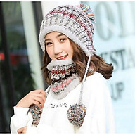 Mũ Len Nữ Kèm Khăn Choàng Nón Len Nữ Kèm Khăn Thời Trang Hàn Quốc - DONA21012901 thumbnail