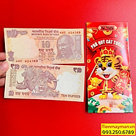 Tiền Ấn Độ 10 Rupees hình con Cọp, Tiền 10 Rupees Ấn Độ con Cọp Lì Xì 2022, tặng bao lì xì đầy ý nghĩa thumbnail