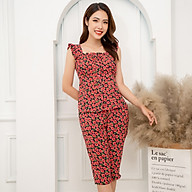 Bộ lửng mặc nhà cổ vuông họa tiết đỏ Hoa Việt thumbnail