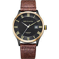 BRIGADA Swiss Brand Men s Dress Watches for Mature Men, Nice Business Casual Comfortable Leather Blue Brown Men Watches Waterproof with Date Calendar thumbnail