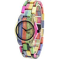 Bewell Handmade Colorful Bamboo Wood Watch Analog Quartz Fashion Wristwatch with Mix Colors thumbnail