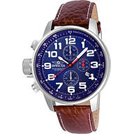Invicta Men s 3328 Force Collection Stainless Steel Left-Handed Watch with Leather Band, Brown Blue Dial thumbnail