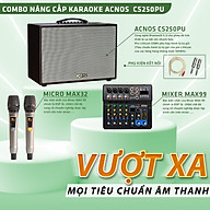 Combo loa kéo CS250PU, Mixer Max 99, Micro max 32 - Kết hợp hoàn hảo nâng cấp âm thanh, cải thiện giọng hát một cách tối ưu nhất - Tặng kèm dây kết nối 3.5 ra hoa sen và 2 jack hoa sen ra 6 ly - Hàng chính hãng thumbnail