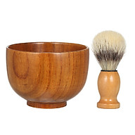 Beard Shaving Cream Bowl Shaving Soap Mug for Men with Shave Lather Brush Wooden Shaving Bowl thumbnail