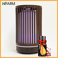 Máy khuếch tán máy xông tinh dầu hình Trụ Sọc N Farm NF2063 + tinh dầu cam hương N Farm (10ml) Phun sương sóng siêu âm. thumbnail