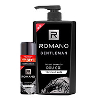 Combo Romano Gentleman Dầu gội 650ml +Xịt khử mùi tặng 30% dung tích chai 195m thumbnail