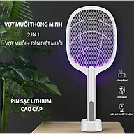 Vợt muỗi thông minh, Vợt muỗi kiêm đèn bắt muỗi tự động thông minh 2 in 1, kiêm đèn ngủ, pin sạc cao cấp thumbnail