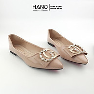 HANO - Giày bệt mũi nhọn đính đá da bóng mềm êm chân thumbnail