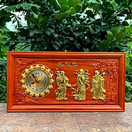 Tranh đồng hồ treo tường chữ phúc lộc thọ bằng gỗ hương kích thước 41 81 3 cm thumbnail