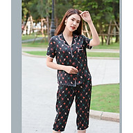 Bộ pijama lửng Lụa Nhật cao cấp Hoa Việt thumbnail