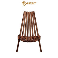 [Kute Nest] Ghế gỗ tràm gấp gọn tiện dụng Dùng cho sân vườn, bãi biển và trong nhà Màu nâu vàng KT 53 x 55 x 82 cm thumbnail