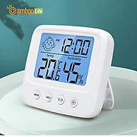 Nhiệt ẩm kế Bamboo Life Nhiệt kế điện tử đo nhiệt độ phòng Ẩm kế điện tử đo độ ẩm phòng ngủ thông minh có đèn nhỏ gọn chính xác hàng chính hãng thumbnail