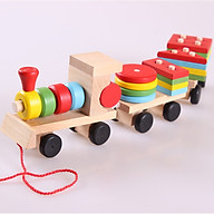 Đồ chơi gỗ tàu hỏa chở hình khối cho bé thumbnail