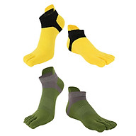 4Pcs 100% Cotton Everyday Five Toe Socks Mesh Net Sports Running Ankle Socks thumbnail