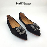 HANO - Giày Bệt mũi nhọn đính đá da lộn thời trang siêu mềm êm chân thumbnail