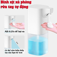Bình xịt xà phòng rửa tay tự động cảm biến hồng ngoại , Tặng kèm 1 Cục x à bông tạo bọt an toàn thumbnail