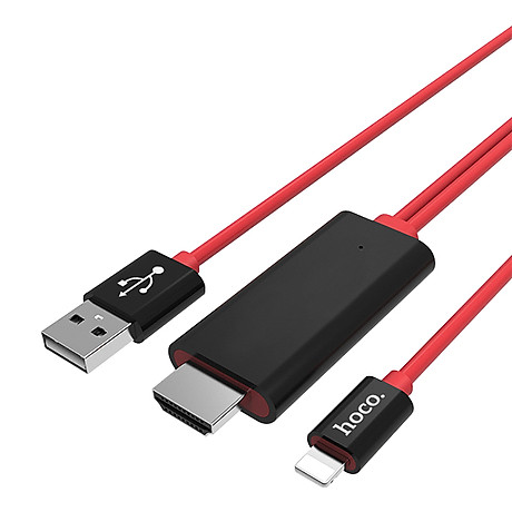 Cáp Kết Nối HDMI Cho iPhone iPad Hoco 2M UA4 (Đỏ) - Hàng chính hãng 2