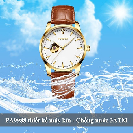Đồng hồ nam doanh nhân pagini dây da cao cấp chống nước - pa9988 4
