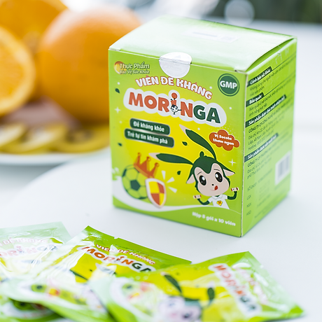 Combo 2 hộp viên đề kháng moringa - giúp tăng sức đề kháng, phòng tránh các bệnh thường gặp ở trẻ em - hộp 8 gói 3