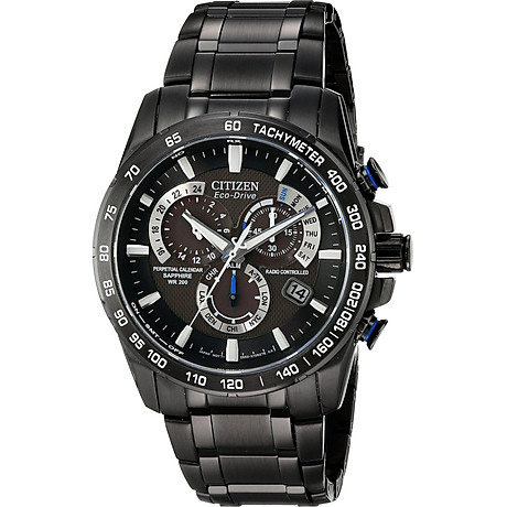 Citizen eco-drive men s at4007-54e perpetual chrono a-t black ion plated stainless steel watch 1