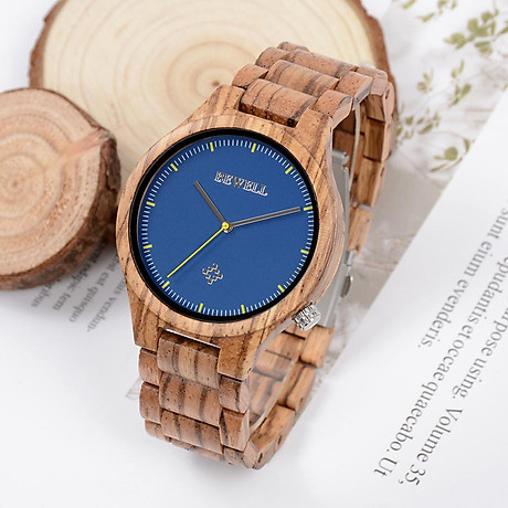 Mens wooden watch handmade wood band lightweight movement quartz wrist watch 8