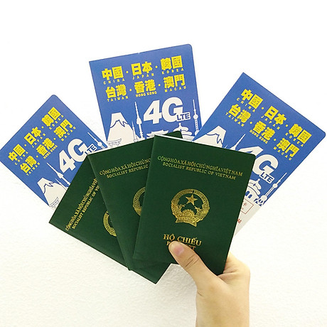 Sim du lịch 6 nước Trung Quốc, Nhật Bản, Hàn Quốc, Đài Loan, Hồng Kông 4GB tốc độ cao 7 ngày Lucky SIM 4