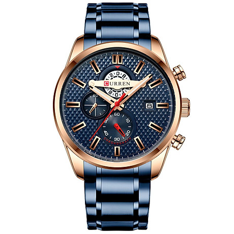 Đồng hồ đeo tay quartz man curren 8352 dành cho nam có ba mặt số phút giây - mặt số màu trắng bạc 1