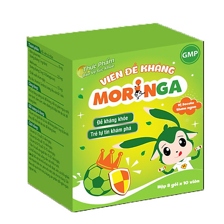 Viên đề kháng moringa - giúp tăng sức đề kháng, giảm nguy cơ mắc các bệnh đường hô hấp cho trẻ em - hộp 8 gói 1