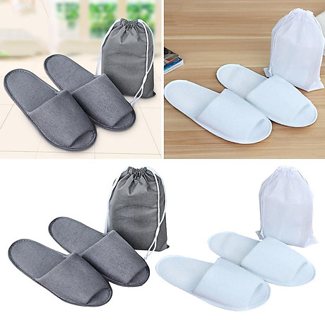 2 pairs of open toe disposable slipper spa indoor hotel slippers portable 1
